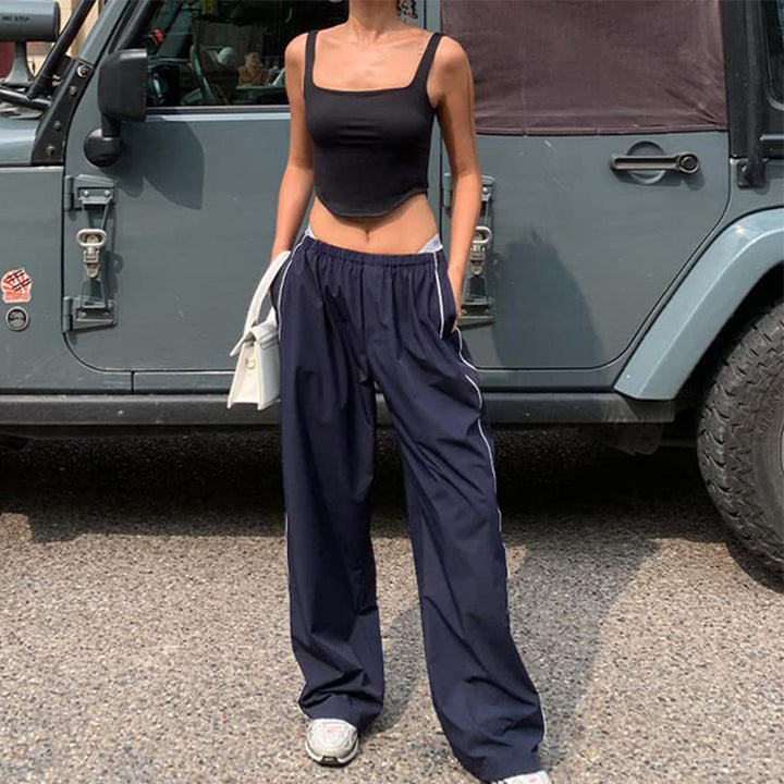 Women's Wide Satin Pants with Elastic Waistband StylebySassy