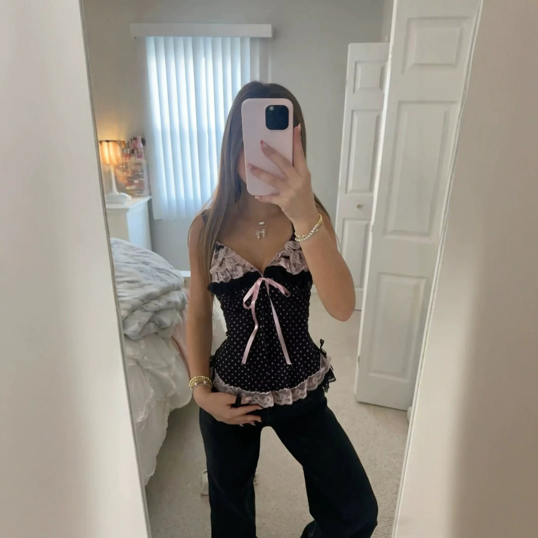 Women's seductive nightdress with lace trim and ruffle details StylebySassy