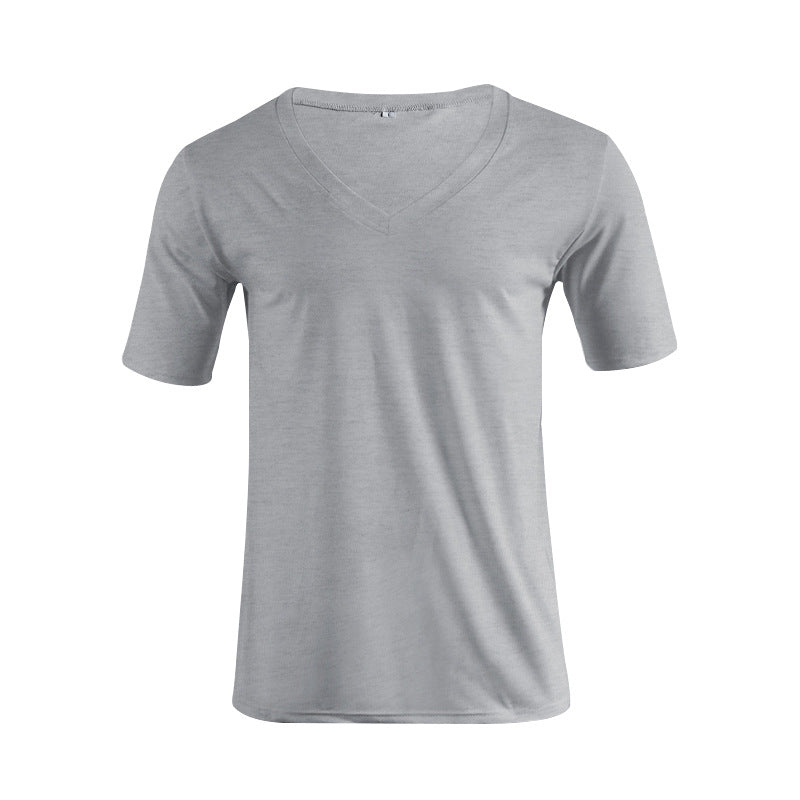 Men's V-neck T-shirt made of fine jersey with slim silhouette and flat seams StylebySassy