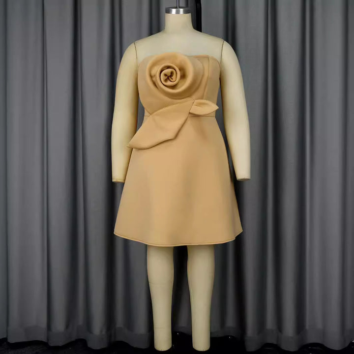Women's Charming Evening Dress with Floral Draping StylebySassy
