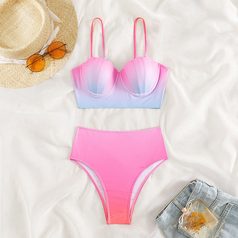 Women's bikini top with shell shape and high waistband StylebySassy