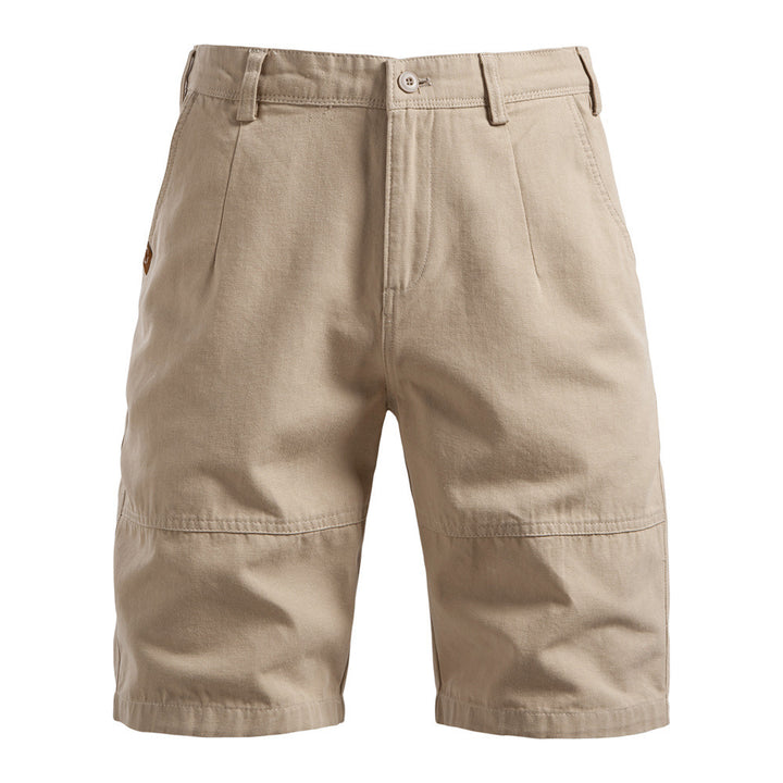 Men's robust cotton twill Bermuda shorts with reinforced knee inserts and relaxed fit StylebySassy