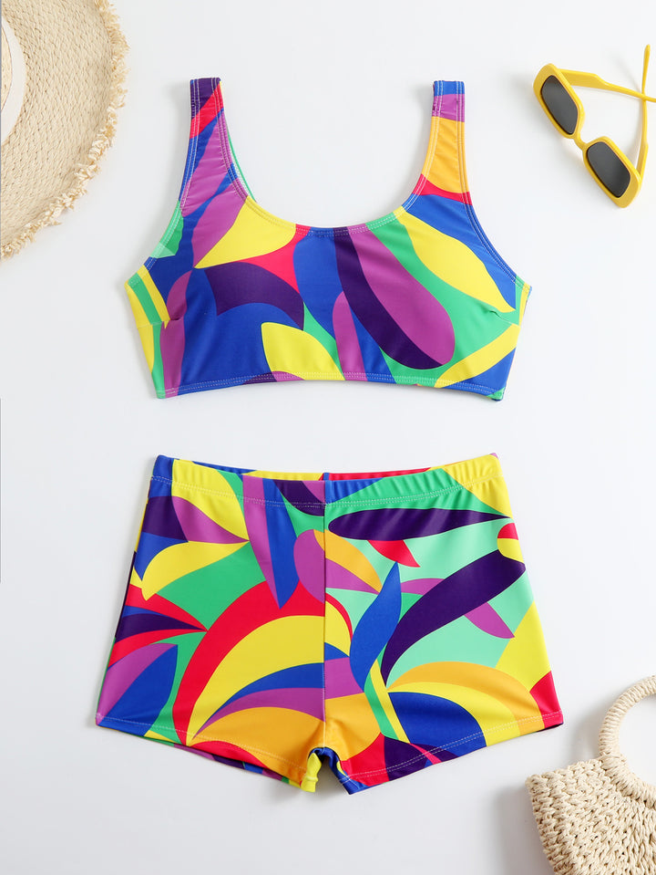 Ladies Sports Bikini Set with Colorful Graphics StylebySassy