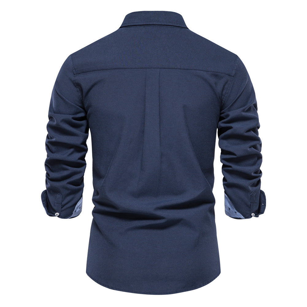 Men's elegant long-sleeve shirt made of Oxford fabric with a Kent collar and cuffed sleeves StylebySassy