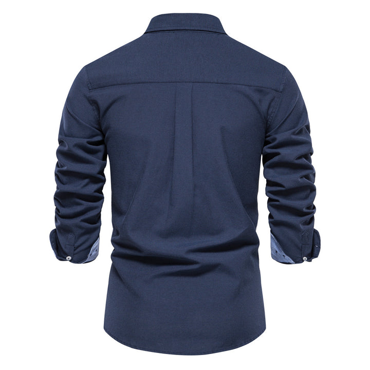 Men's elegant long-sleeve shirt made of Oxford fabric with a Kent collar and cuffed sleeves StylebySassy