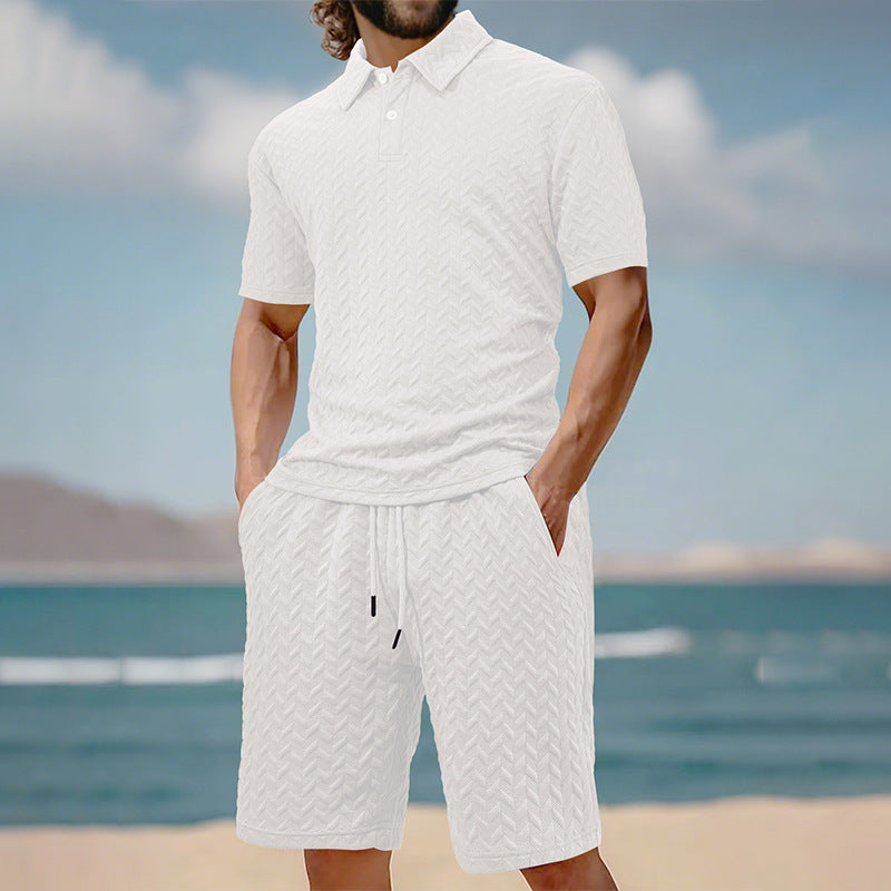Men's structured polo set made of breathable cotton blend StylebySassy