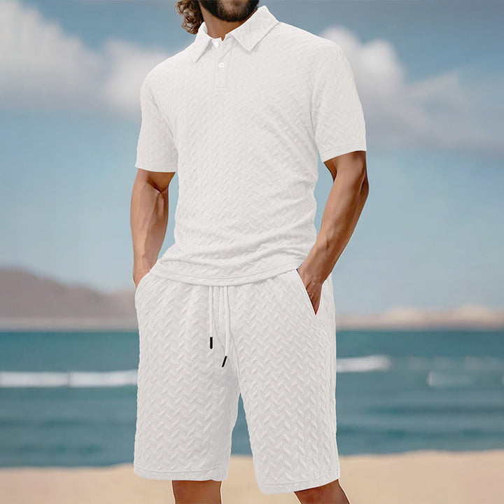Men's structured polo set made of breathable cotton blend StylebySassy