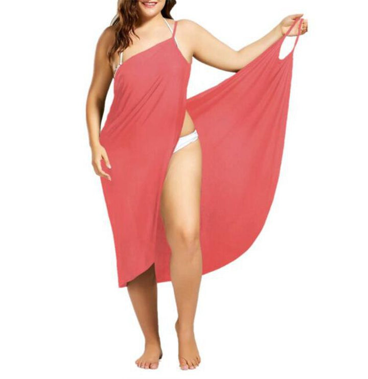 Women's nan versatile beach pareo wrap dress with spaghetti straps and asymmetrical hem StylebySassy