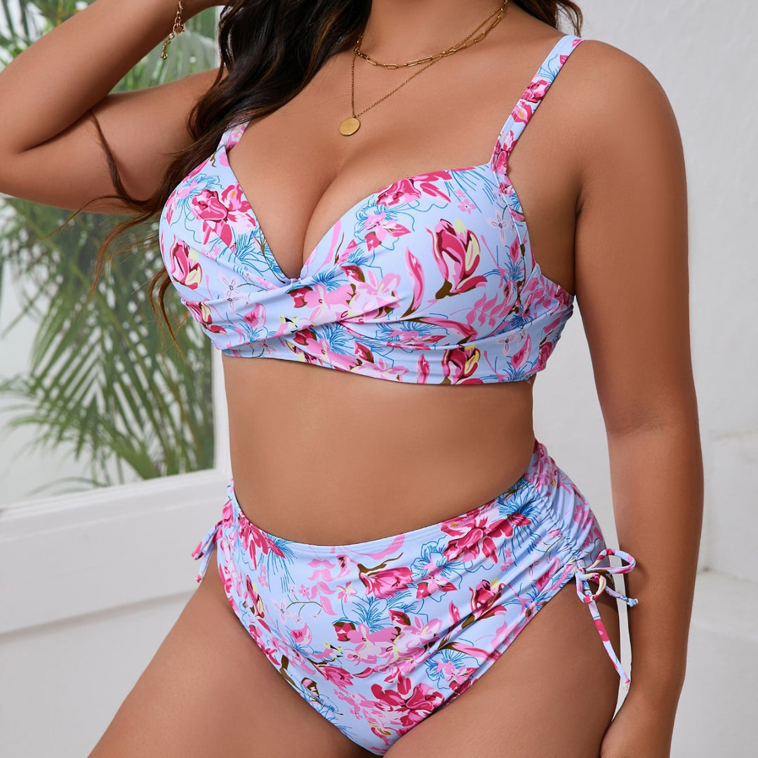 Women Triangle Bikini Set with Ruffle Covered Panty StylebySassy