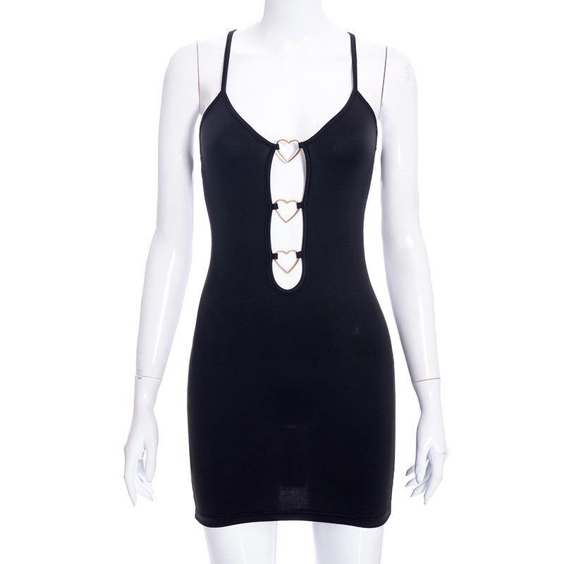 Women's Bodycon Mini Dress with Heart Neckline StylebySassy