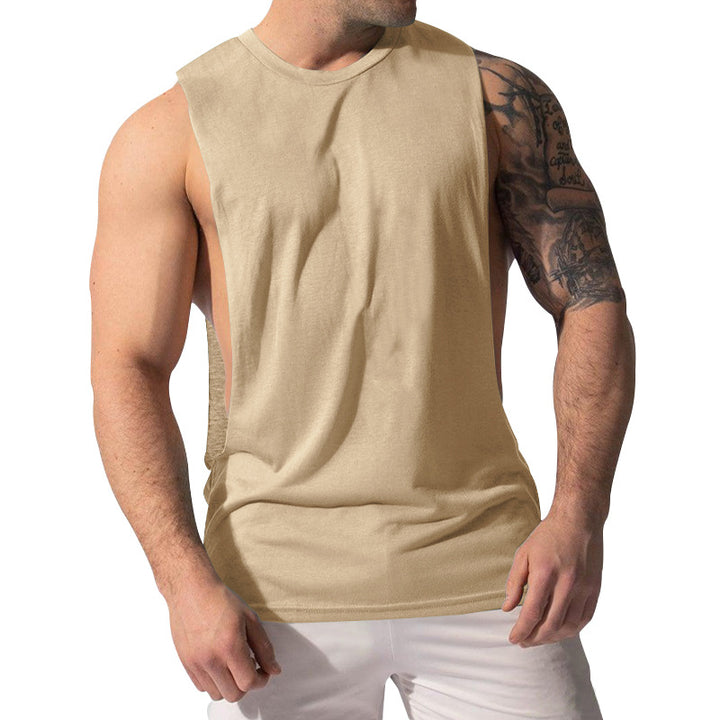 Men's muscle shirt with extra deep arm openings and breathable cotton blend StylebySassy