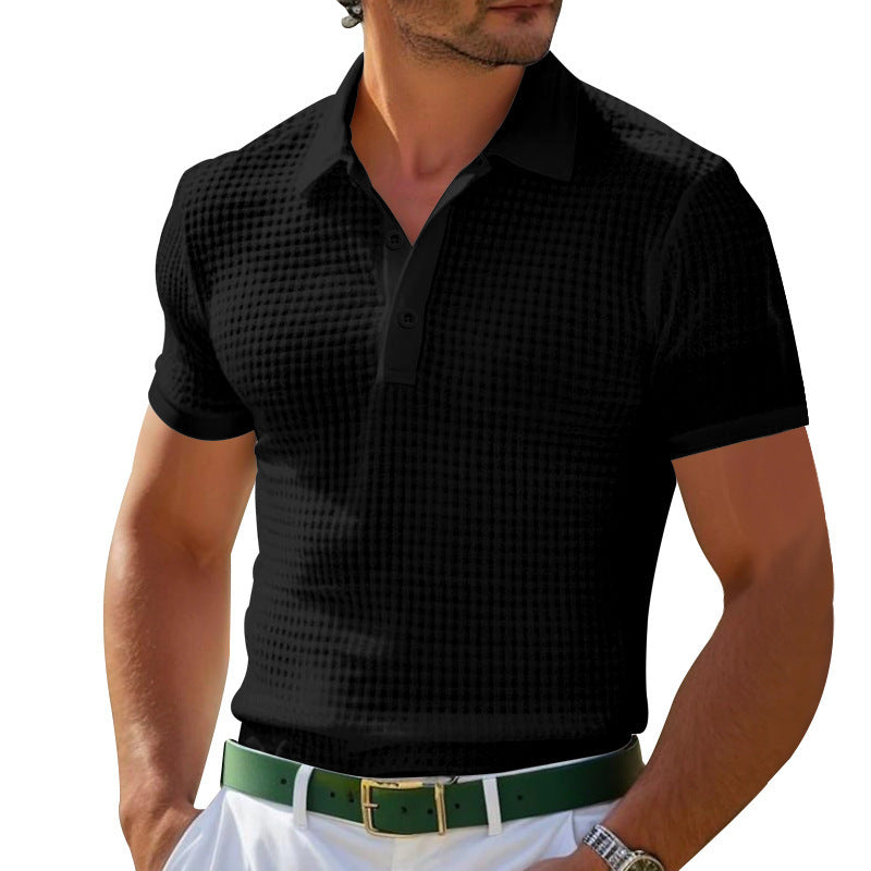 Men's polo shirt with textured knit and slim fit StylebySassy