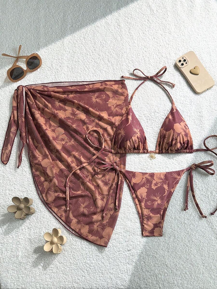 Women Triangle Bikini Set with adjustable straps and wrap StylebySassy