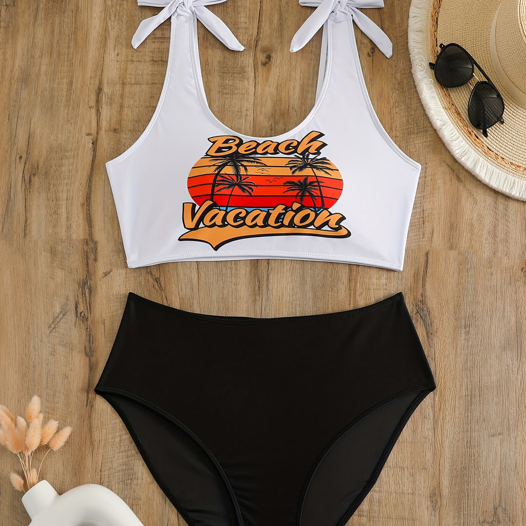 Women's Crop Top Bikini Set with Playful Bows StylebySassy