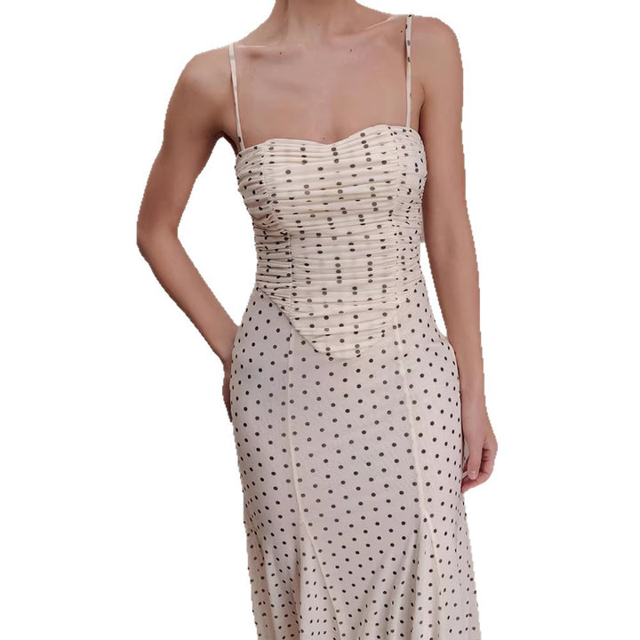 Women's midi party dress with ruffle details and transparent fabric structure StylebySassy