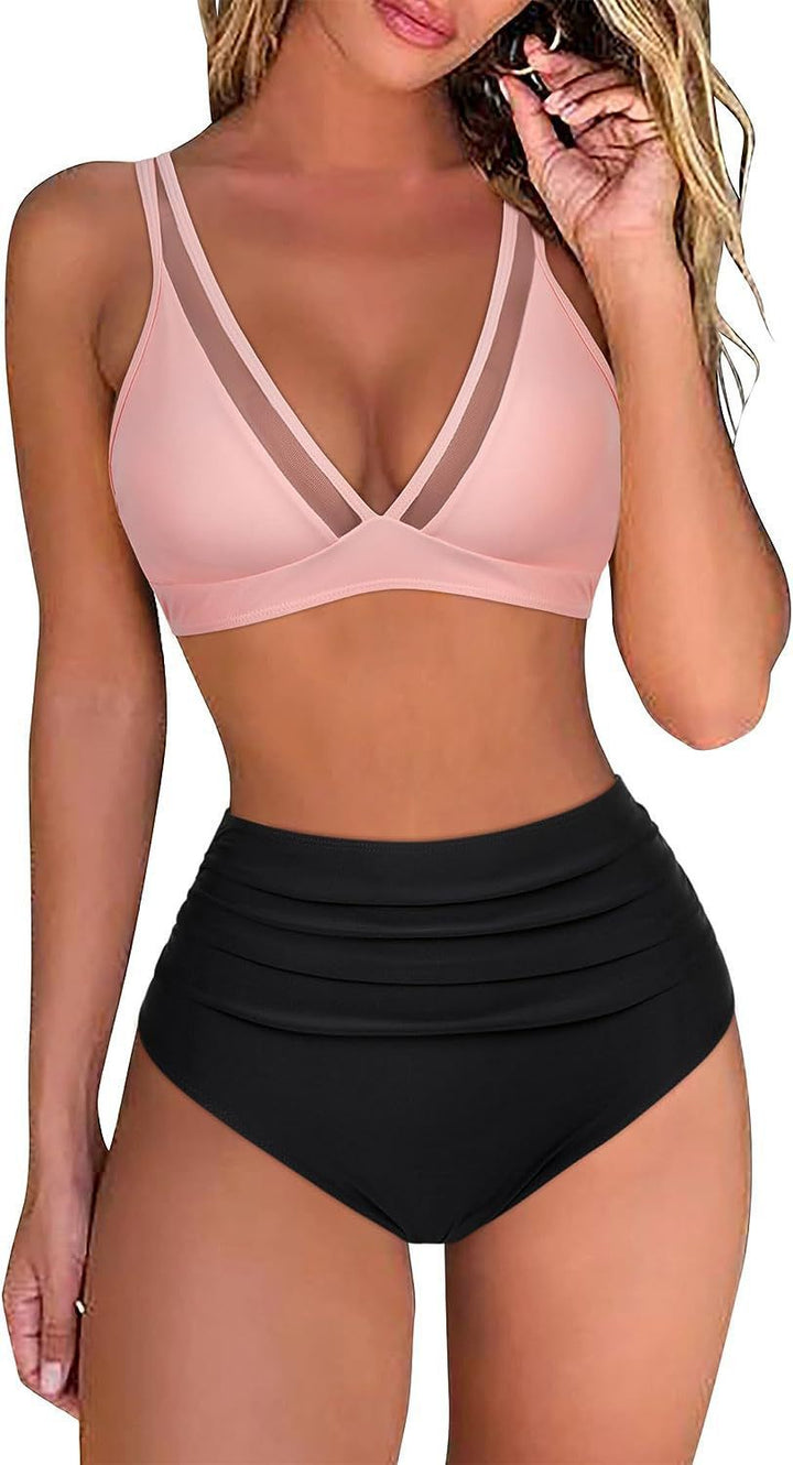 Women's sporty bikini set with breathable mesh cut-out StylebySassy