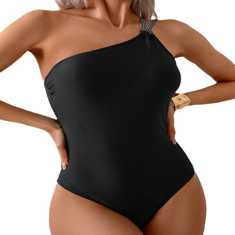 Women's One-Sided Swimsuit with Elegant Wrap Detail StylebySassy