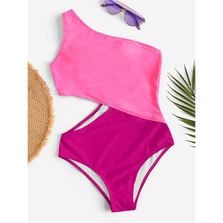Women’s one-piece swimsuit with asymmetric top and modern cut StylebySassy