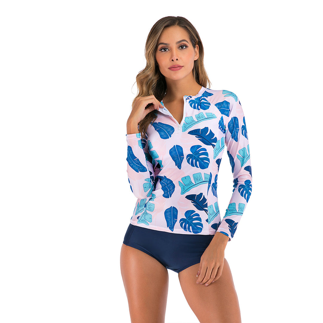 Women Long Sleeve Surf Suit with Floral Pattern StylebySassy