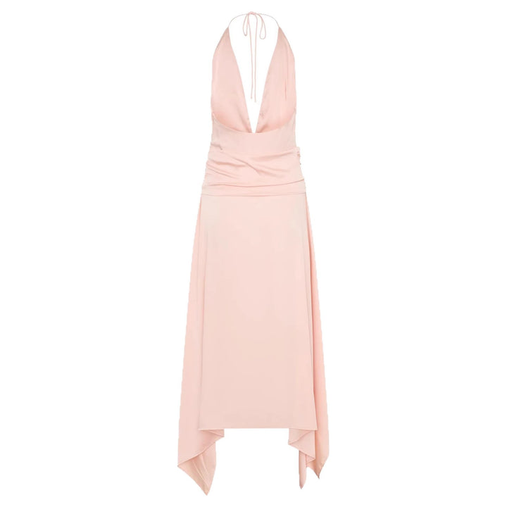 Women Elegant Wrap Dress with Deep V-Neck and Asymmetrical Hem StylebySassy