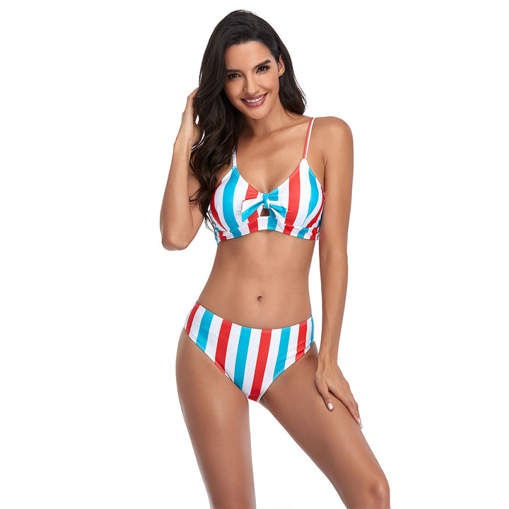 Women Triangle Bikini Set with Playful Knot Design StylebySassy