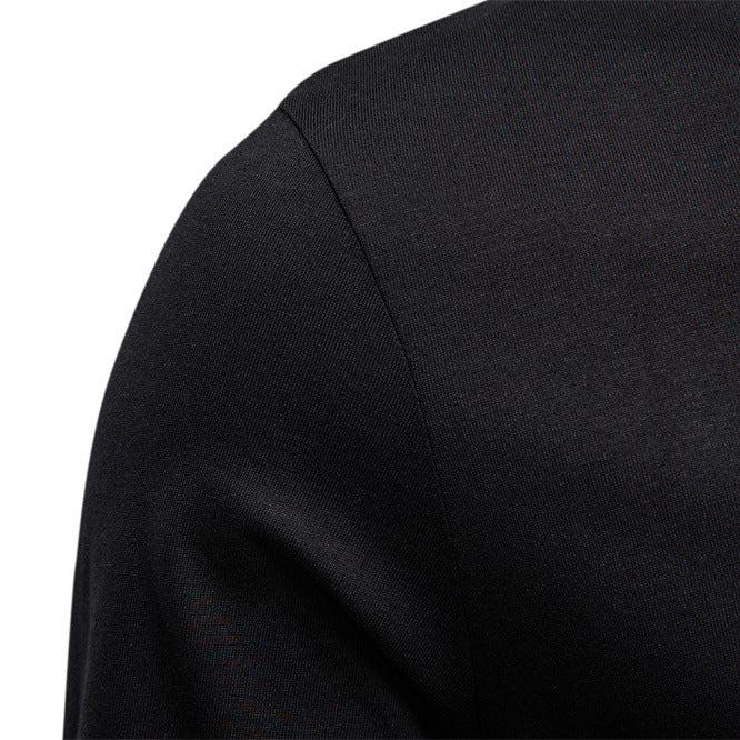Men's tailored long sleeve shirt in Henley style with short V-neck, decorative buttons, and chest pocket StylebySassy