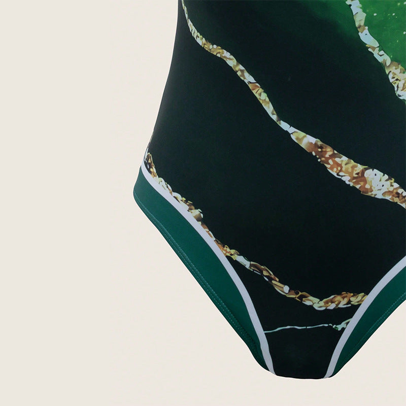Women's one-piece swimsuit with sheer wrap skirt StylebySassy
