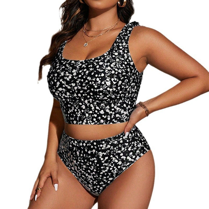 Women's bikini set with floral crop top and high-waisted briefs StylebySassy