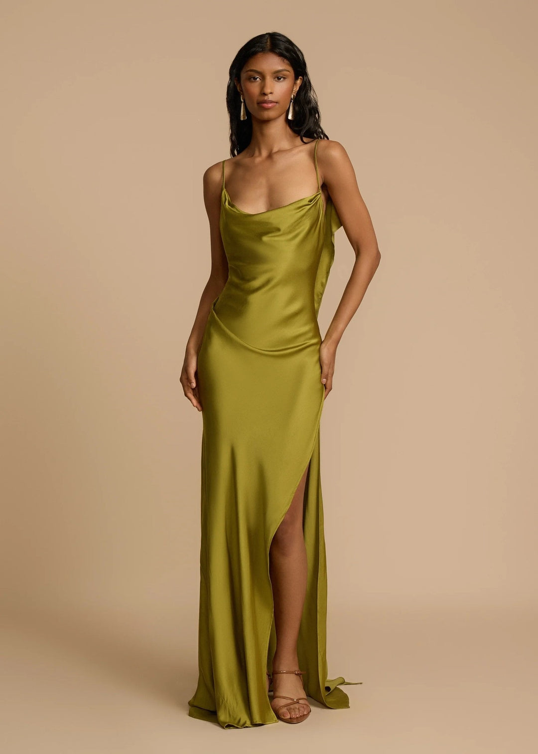 Women's Elegant Maxi Dress with Deep V-Neck and Side Slit StylebySassy