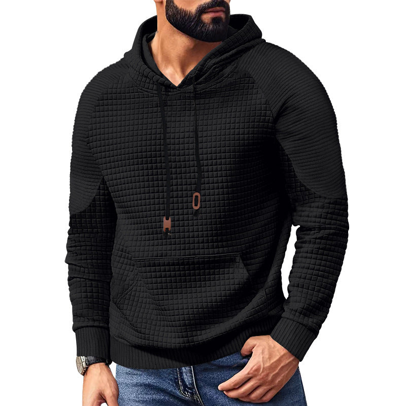 Men's quilted hoodie with square structure and kangaroo pocket StylebySassy