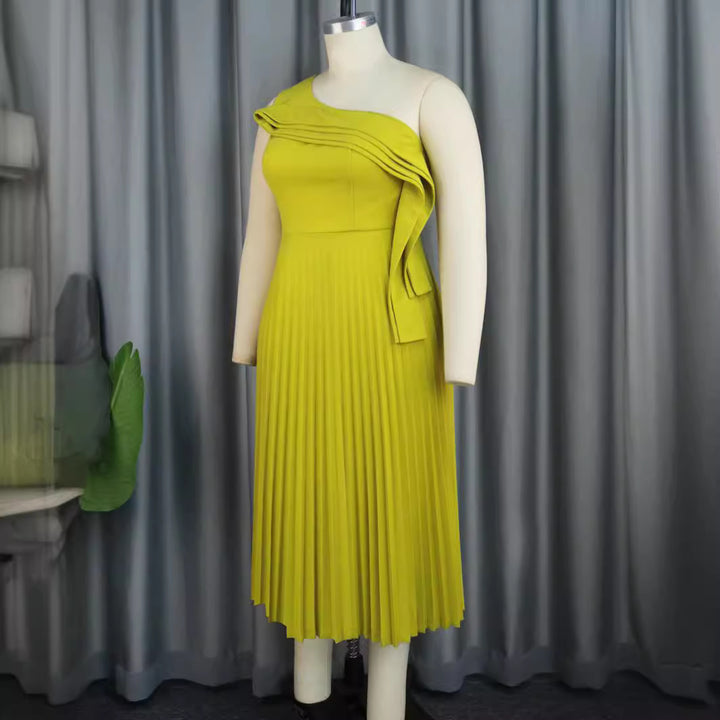 Ladies Elegant Wrap Dress with Asymmetrical Ruffle Design StylebySassy