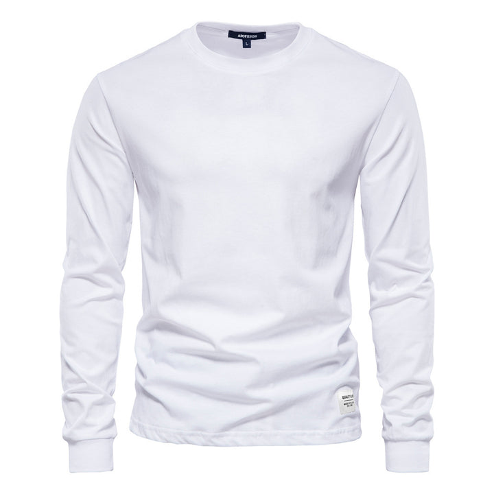 Men's classic long-sleeved cotton shirt with round neck and elastic cuffs StylebySassy