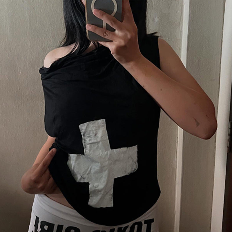 Women Off-Shoulder T-Shirt with graphic print StylebySassy