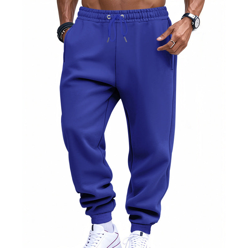 Men's sporty sweat jogging pants with elastic tunnel drawstring waist, ribbed cuffs, and deep side pockets StylebySassy