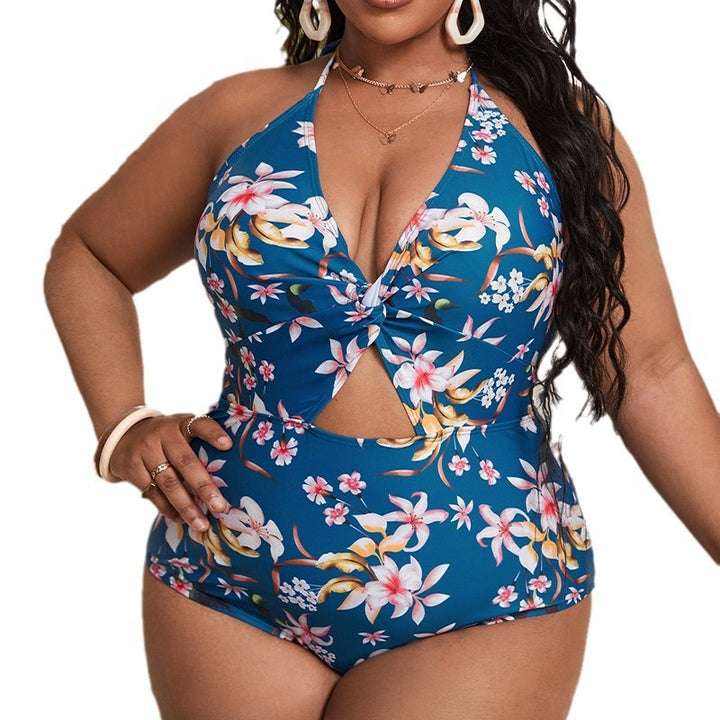 Women's one-piece swimsuit with floral wrap design StylebySassy