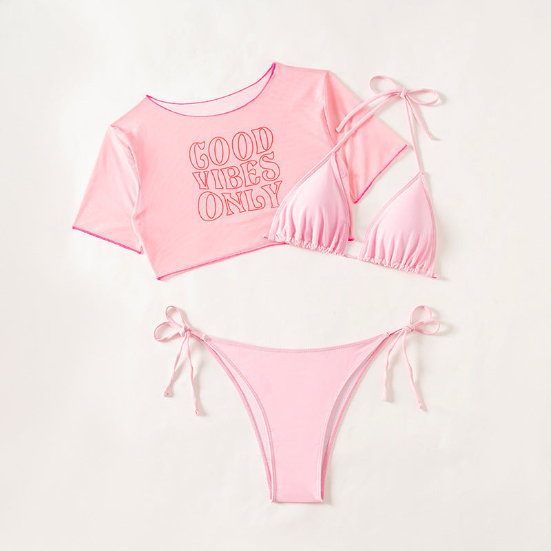 Women’s Bikini Set with Casual Crop Top StylebySassy