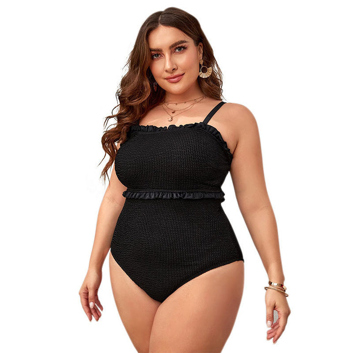 Women High-Cut One-Piece Swimsuit with Ruffle Details StylebySassy