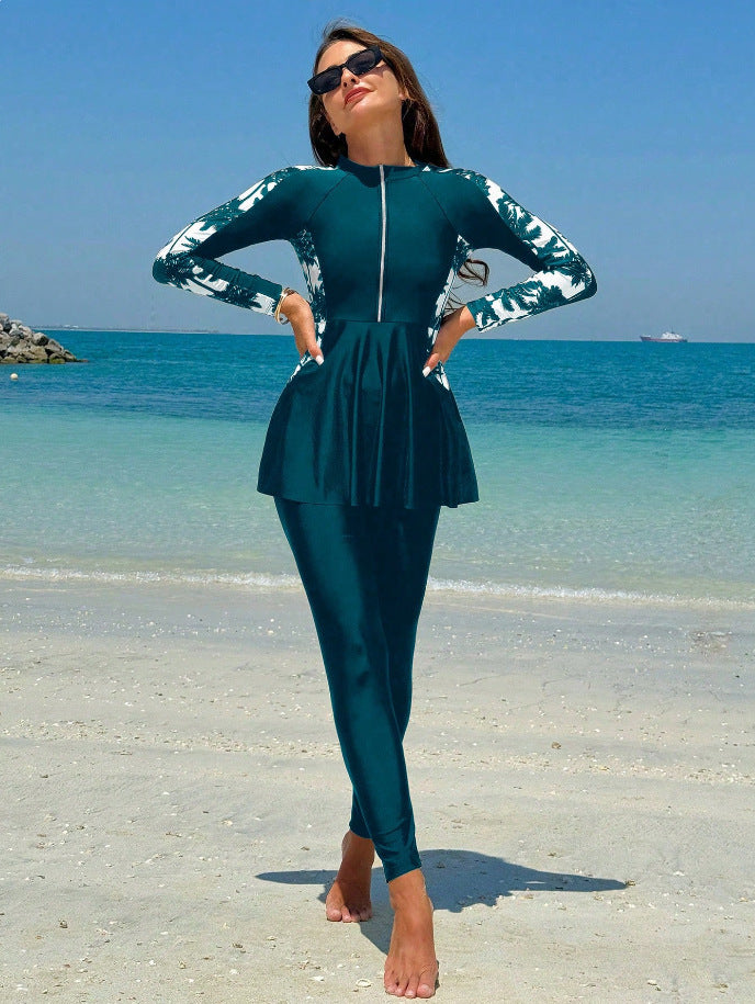 Ladies Sporty UV Protection Swimsuit with Trendy Ruffle StylebySassy