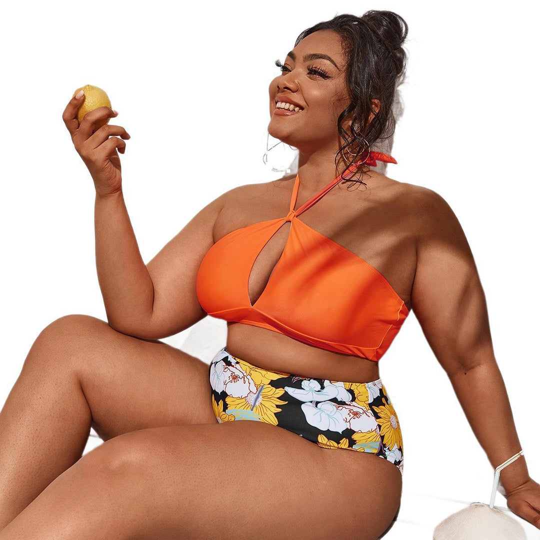 Women's bikini set with high waist and playful floral pattern StylebySassy