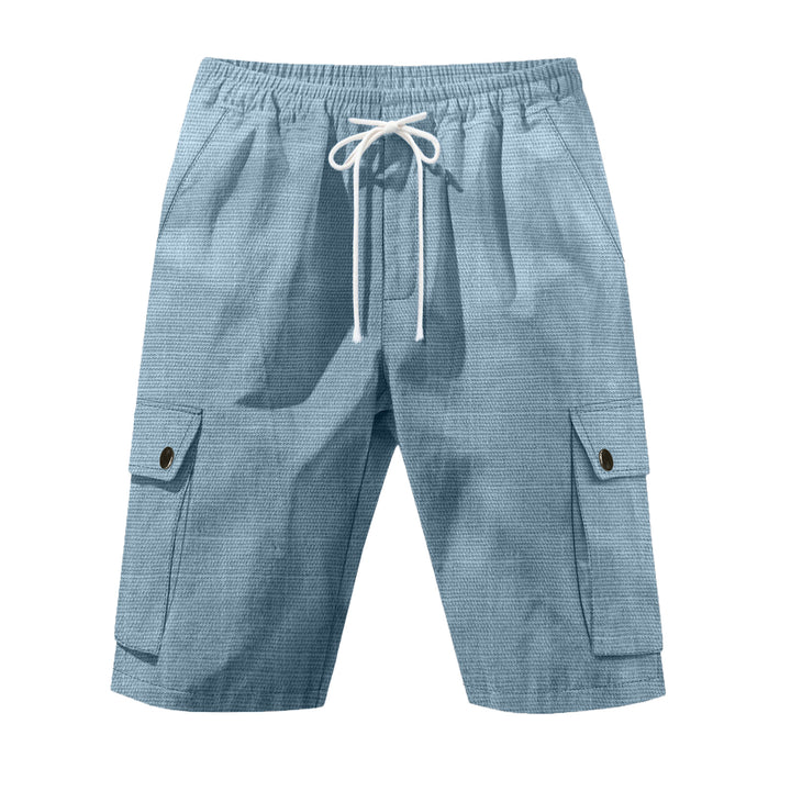 Men's casual cargo Bermuda shorts with elastic waistband and drawstring StylebySassy