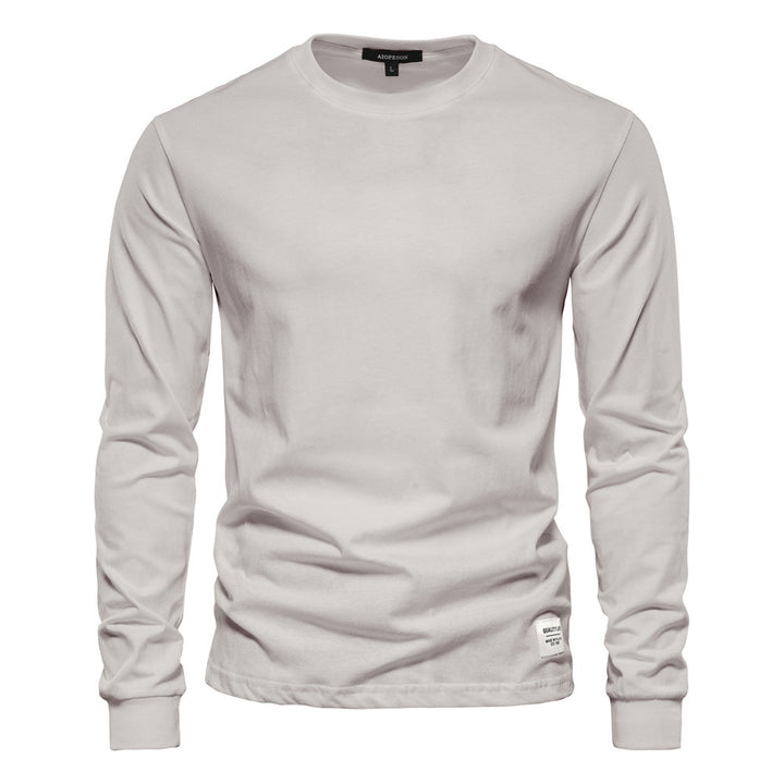 Men's classic long-sleeved cotton shirt with round neck and elastic cuffs StylebySassy