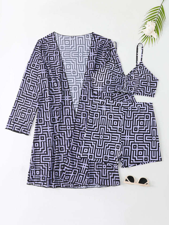 Women's Swimwear Set with Stylish Kimono and Shorts StylebySassy