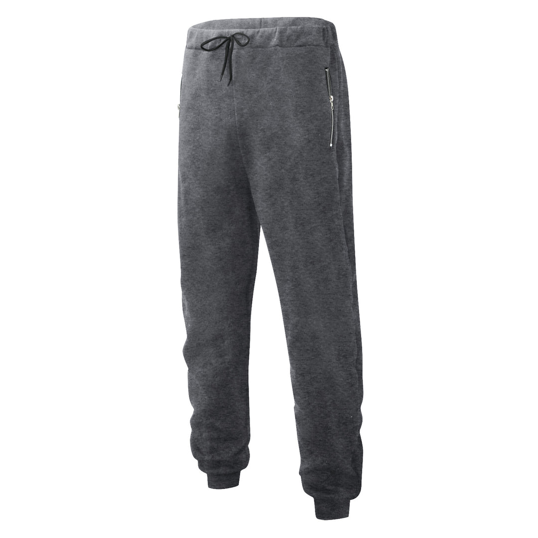 Men's comfortable jogging pants with elastic waistband drawstring tapered legs and side zip pockets StylebySassy