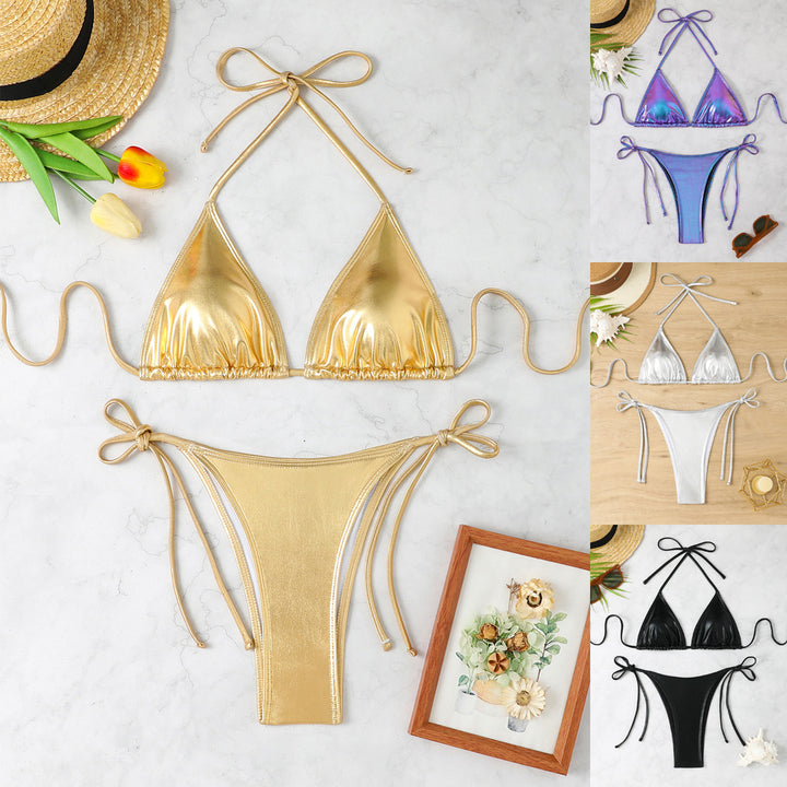 Women's Shiny Triangle Bikini Set StylebySassy