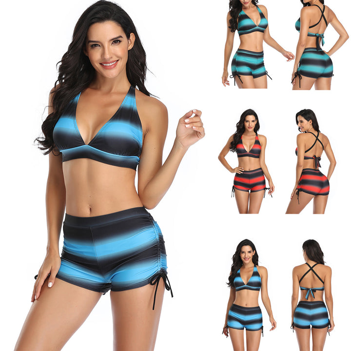 Women's Sporty Bikini Set with High-Cut Bottom and Sophisticated Cut-Out Details StylebySassy