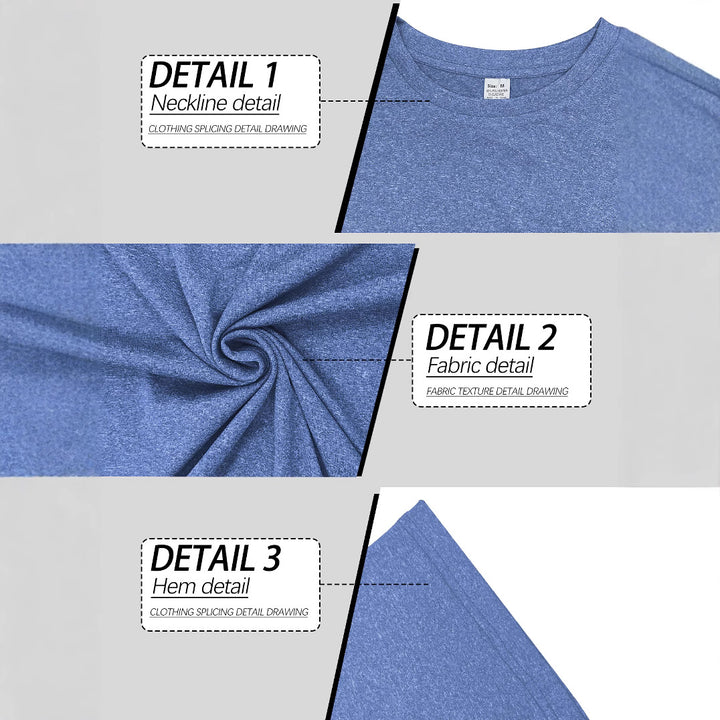 Men's melange functional T-shirt with round neck, lightweight cotton blend and breathable structure StylebySassy