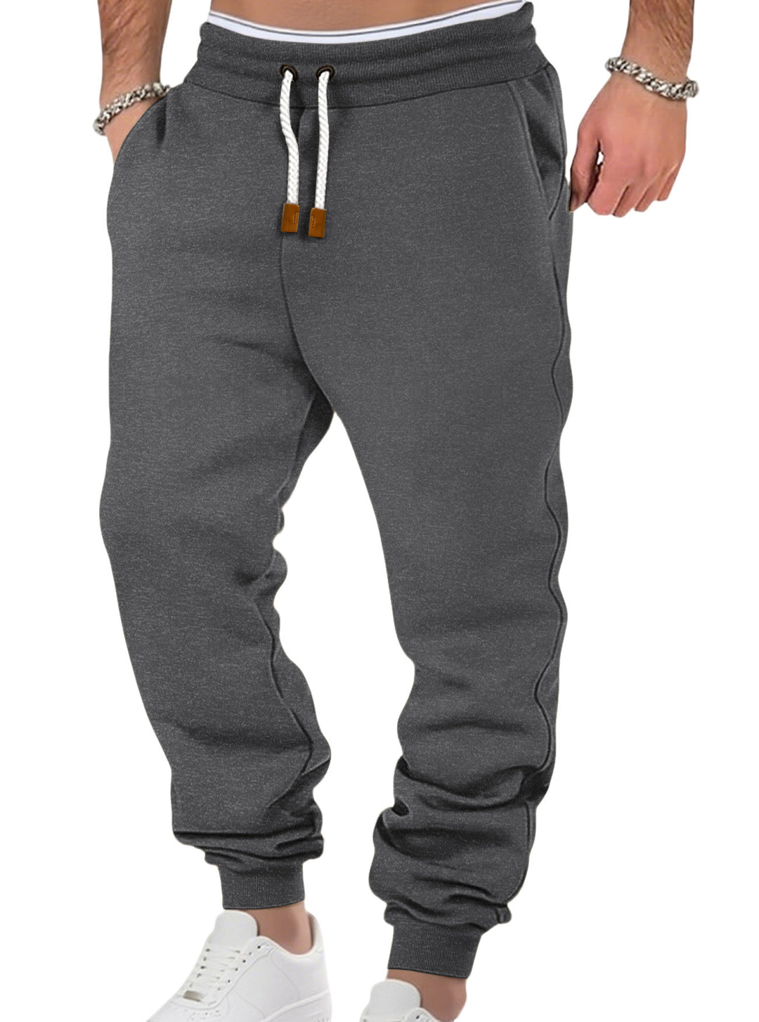 Men's comfortable jogging pants made of high-quality cotton blend with elastic waistband, drawstring, and cuffs StylebySassy