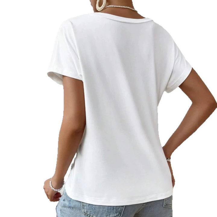 Women's asymmetrical knot shirt with side twist and elongated pointed hem StylebySassy