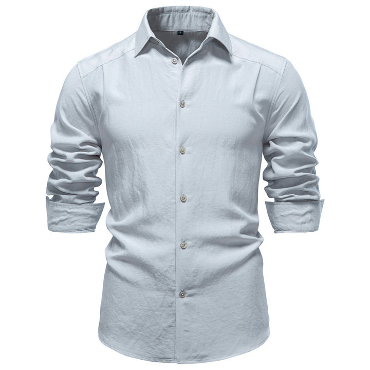 Men's structured linen shirt with Kent collar and tailored fit StylebySassy