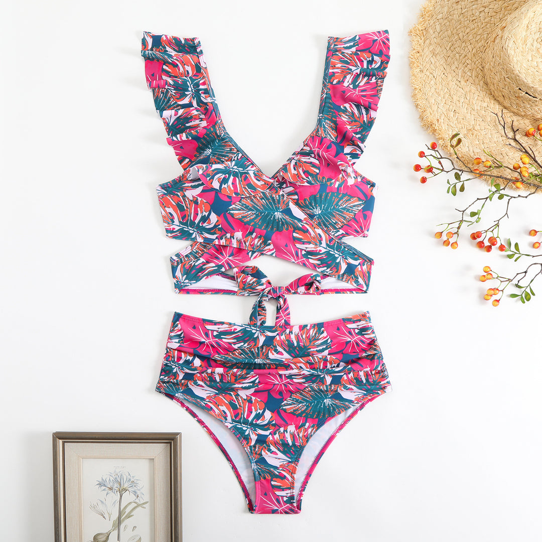 Women's Stylish Wrap Bikini Set with Ruffle Details StylebySassy